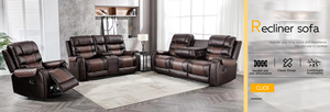 Juego de Sofás Seccionales Reclinables de Cuero Sintético Transpirable de 7 Plazas Frank Furniture |   Muebles Modernos de Lujo para Sala de Estar - Product Image 6