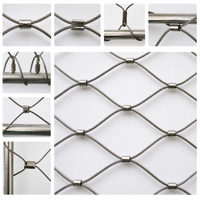 Grillage en treillis métallique en acier inoxydable 304/316/316L, maille carrée argentée à tissage uni, pour balustrades, escaliers et sécurité, tissé et coupé sur mesure