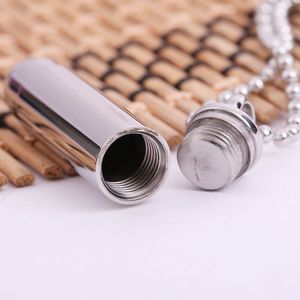 Kalung Pet Mens Jewelry berbentuk silinder yang dapat dibuka, terbuat dari baja tahan karat, untuk menyimpan abu jenazah, sebagai liontin kenang-kenangan. - Product Image 4