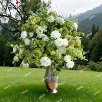 Arreglo Floral de Hortensias Verdes Esponjosas para Fondo de Boda de Lujo, Decoración de Arco, Panel KT, Accesorios para Eventos, Pasillo y Escenario
