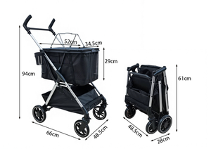 Carrinho de Transporte para Animais de Estimação Mamago 605-3 Dobrável, Leve, Impermeável, com 4 Rodas, Aprovado por Companhias Aéreas, para Cães e Gatos - Portátil, Confortável e Lavável - Product Image 5