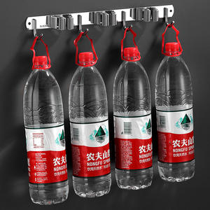 ที่วางขวดน้ำนงฟู่สปริงสแตนเลสแบบติดผนังสำหรับห้องน้ำและระเบียงพร้อมตะขอเก็บของ - Product Image 1