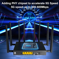 CPE Dual-SIM 4G/5G con Encriptación OpenWrt para Empresas, Router WiFi 6 5G con Frecuencias de 2.4GHz y 5GHz, Ranura para Tarjeta SIM, OEM/ODM