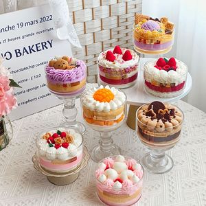 เทียนหอมรูปมูสคัพเค้ก ดีไซน์ผลไม้ ครีม ของตกแต่งบ้าน ของขวัญวันเกิด - Product Image 1