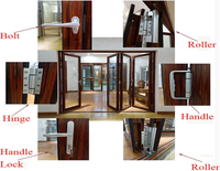 Puerta de perfil de aluminio de seguridad a prueba de viento personalizado y Marco de ventana corredera de aluminio de vidrio personalizada