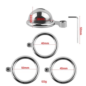 Boîte personnalisée gratuite-mâle <span class=keywords><strong>petit</strong></span> métal <span class=keywords><strong>pénis</strong></span> serrure oiseau trompette chasteté Cage ceinture coq anneaux esclave Bondage retenue jouet - Product Image 6