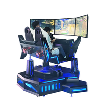 Simulateur de course automobile 9D VR à trois axes et trois écrans pour parcs de trampolines