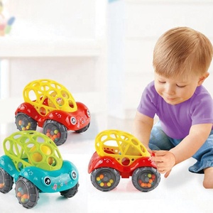 NZMAN Bright Startss <span class=keywords><strong>Oball</strong></span> <span class=keywords><strong>Jouet</strong></span> hochet et rouleau à prise facile Voiture de sport <span class=keywords><strong>Jouet</strong></span> rampant pour bébé sans BPA, à partir de 3 mois, bleu/vert - Product Image 6