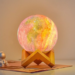 Lámpara de mesa moderna nórdica, lámpara de noche de cristal clásica europea, luz estrellada, planeta Luna para dormitorio, sueño, ambiente de oficina - Product Image 4
