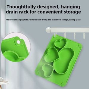 Venta Directa de Fábrica: Set de Alimentación de Silicona para Niños, Plato y Tazón con Succión Antideslizante Integrado, Platos Compartimentados para Bebés - Product Image 4