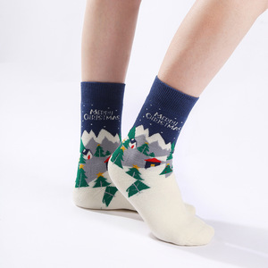 HY-4281 2024 nouveau Terry <span class=keywords><strong>X</strong></span> Mas chaussette hommes femmes équipage Style en gros créatif bande dessinée noël chaussettes Couples - Product Image 4