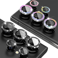 Protection d'objectif d'appareil photo en diamant scintillant pour Samsung Galaxy S25 S24 S26 S23 S22 ultra Z Flip FOLD 7 6 4 5 3, verre trempé