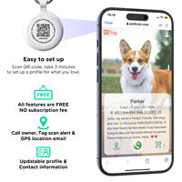 PAWRADISE Wiederverwendbarer Waschbarer Wasserdichter Hunde-AirTag-Halter aus Lebensmittelqualität Silikon Anti-Verlust-Tracker QR-Code Haustier-ID-Anhänger mit Individuellem Logo
