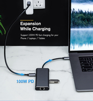 Station d'accueil USB C 8 en 1 avec 4K HDMI 100W PD USB 3.0 RJ45 Ethernet SD/TF Adaptateur de port de lecteur de carte Hub USB Type C