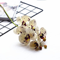 Y-H085 Nouvelle arrivée latex orchidées artificielles 6 tête arrangement Artificiel blanc gris noir Fleurs D'orchidées