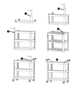 Chariot de lavage de <span class=keywords><strong>voiture</strong></span> à 3 niveaux amovible |   Panneau perforé et crochets - Pour ranger d'autres outils de nettoyage automobile - Product Image 6