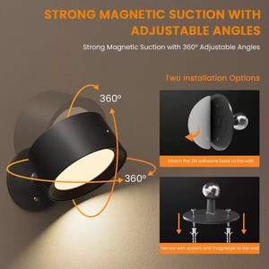 Ricarica Wireless lampada da <span class=keywords><strong>parete</strong></span> a <span class=keywords><strong>LED</strong></span> Touch Control faretto magnetico senza installazione di perforazione 3000K camera da letto bianca calda dimmerabile - Product Image 3