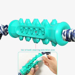 Jouets interactifs pour animaux de compagnie très demandés : bâton en TPR souple personnalisé anti-morsure, jouet à mâcher pour chien avec corde, brosse à dents double pour nettoyer les dents du chien - Product Image 6