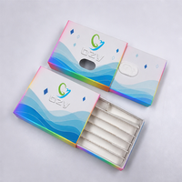 Boîte à tiroir coulissant anti-enfants personnalisée avec logo estampé à chaud, lot de 5, vide, pour emballage de cônes pré-roulés de taille classique 98 mm avec insert