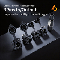 AICPOSE Conector Metálico de 3 Pines a Prueba de Agua IP65 para Transmisión de Señal de Audio DMX para Equipos de Iluminación de Escenario