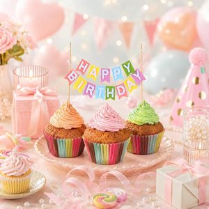 Hiasan Kue Ulang Tahun Pelangi dari Kain Felt, Spanduk <span class=keywords><strong>Mini</strong></span> Warna-warni, Dekorasi Topper Cupcake, Bendera Garland, untuk Anak Laki-laki Perempuan, <span class=keywords><strong>Baby</strong></span> Shower - Product Image 6