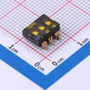 YDC03LS2 DIP Switch SMD-6P,6.4x8.7mm Switch ( Number of Switch Sections: 3 )( Lead Spacing: 2.54mm )( Color: Black ) - Product Image 1