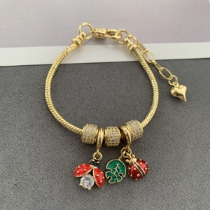 BD-L4642 fantastico <span class=keywords><strong>coccinella</strong></span> braccialetti di foglie di smalto <span class=keywords><strong>bracciale</strong></span> per ogni giorno Multi ciondoli di funghi braccialetti - Product Image 3