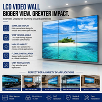 Layar Video Wall IPS LCD 55 Inci 3x3 Matriks Tampilan Panel Sambungan Bezel Tipis Dilengkapi CMS Command Center Layar Besar Hotspot WiFi