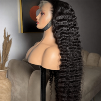 Perruque sans colle en cheveux naturels bouclés birmans, pré-épilée, avec dentelle frontale 13x4, perruques en cheveux humains avec dentelle frontale HD, perruques bouclées à ondulations profondes et lâches