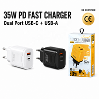 Chargeur de téléphone rapide en gros 35W PD USB C double port QC3.0 Type C adaptateur mural OEM ODM faible MOQ usine