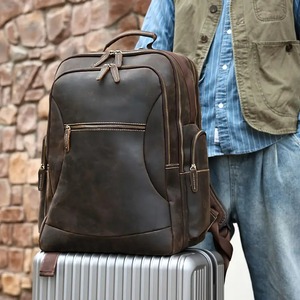 Mochila de Negocios de Lujo para Portátil, Antirrobo, Impermeable, de Cuero Genuino, Duradera, con Cremallera, Ligera, Ecológica, Unisex - Product Image 4