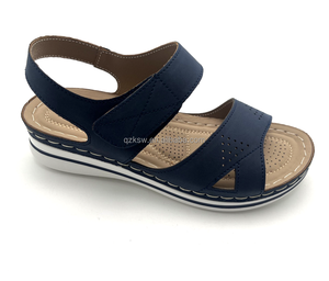 Sandales compensées à plateforme épaisse en PU avec boucle personnalisée OEM, antidérapantes, pour femmes, été et printemps - Product Image 1