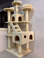 Arbre à chat surdimensionné intégré avec structure d'escalade, nid et griffoir - Modèle résistant aux salissures 14T0053MH0173