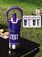 Gobelet isotherme en acier inoxydable de 800 ml avec paille escamotable et poignée anti-fuite, maintien thermique 12-24h, idéal pour la gym, le bureau et l'extérieur - Vente en gros