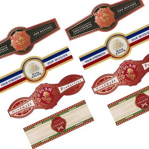 Custom Eco-Friendly Waterproof Adhesive Cigar Bands with Gold Foil UV <b>Printing</b> Private Label 500 Pcs Custom Logo - Product Image 1