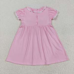 New Rts Không Có Moq Cô Gái Nhỏ Cửa Hàng Màu Hồng Cung Smocked Ăn Mặc Trẻ Em Bán Buôn Bé Cô Gái Ngắn Tay Áo Trẻ Em Giáng Sinh Thiết Lập - Product Image 2