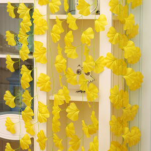 Guirnalda de Hojas de Ginkgo Artificiales de 200 cm o Más, Simulación Realista, Decoración Interior y Exterior, Ramo de Plantas Verdes de Plástico - Product Image 2