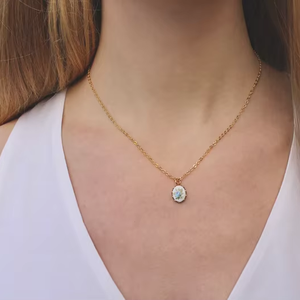 Collar con Colgante de Oro Rosa con Diseño Floral Vintage para Regalo, Diseño Personalizado, Acero Inoxidable, Collar Antiguo - Product Image 5