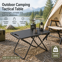 Table tactique pliante multifonctionnelle d'extérieur en acier au carbone, légère, idéale pour le camping, la vente de nourriture de rue, les pique-niques, les repas, les voyages