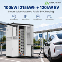 Station de recharge pour véhicules électriques JApower 120KW PV avec batterie tout-en-un, stockage d'énergie 100KW 215KWH et onduleur hybride Solis