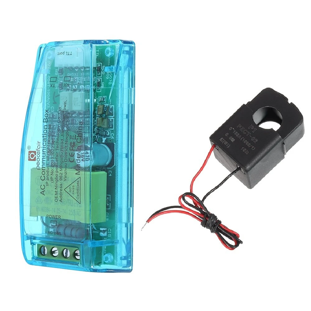 PZEM-004T 100A+Open CT AC Communication Box TTL Serial Module Voltage Current Power Frequency Modbus-RTU With Case