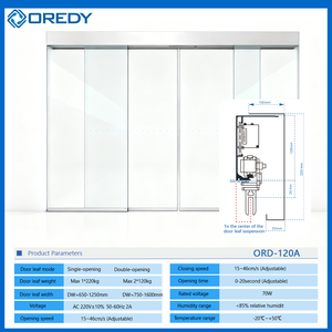 OREDY 120A Automatischer Türöffner-System Schiebetür-Schließer Sensor-Motor Glas-Tor Berührungsempfindlicher Öffnungsmechanismus Maschinen-Set - Product Image 3