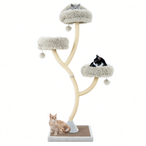 D0100HP3D2U Arbre à chat d'intérieur classique de 70 pouces à 4 niveaux avec griffoir en sisal gris pour chats - Product Image 1