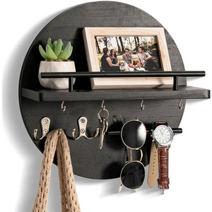 Estante de Pared de Madera Clásico y Creativo; Perchero Flexible y Desmontable para Llaves, Gafas de Sol y Sobres en la Entrada de la Sala de Estar - Product Image 5