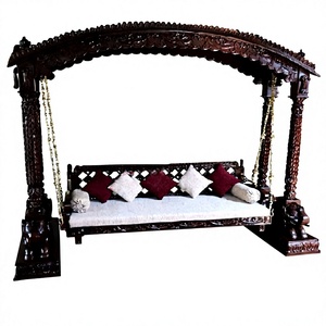 Beautiful Teak Wood <b>Swing</b> Jhula with Roof Indian Handmade Maharaja Style Wooden <b>Swing</b> for Living Room Manufacturer Exporter USA - Product Image 1