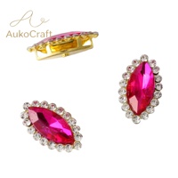 Strass en cristal CZ en forme d'œil de cheval à fond pointu pour vêtements DIY, accessoires de bijouterie, couture de robes de mariée