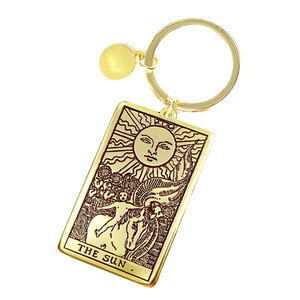 Gantungan Kunci Lencana Kartu Desainer Kustom Gantungan Kunci Kartu <span class=keywords><strong>Tarot</strong></span> Kecil Tanda Astrologi - Product Image 1