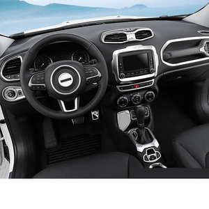 Kit de accesorios para <span class=keywords><strong>Interior</strong></span> de coche, Panel de engranaje de Control central cromado para <span class=keywords><strong>jeep</strong></span> <span class=keywords><strong>Renegade</strong></span> 2014 2015 2016 2017 2018 2019 2020 <span class=keywords><strong>2021</strong></span> 2022 - Product Image 1