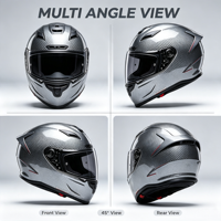Nouveau casque de moto intégral professionnel en fibre de carbone argentée, aérodynamique, de course, sur mesure, précommande, certifié ECE/DOT