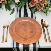 Assiette de Présentation Élégante à Motif Végétal Classique Personnalisé, en Plastique Lisse pour Décoration de Table de Fête